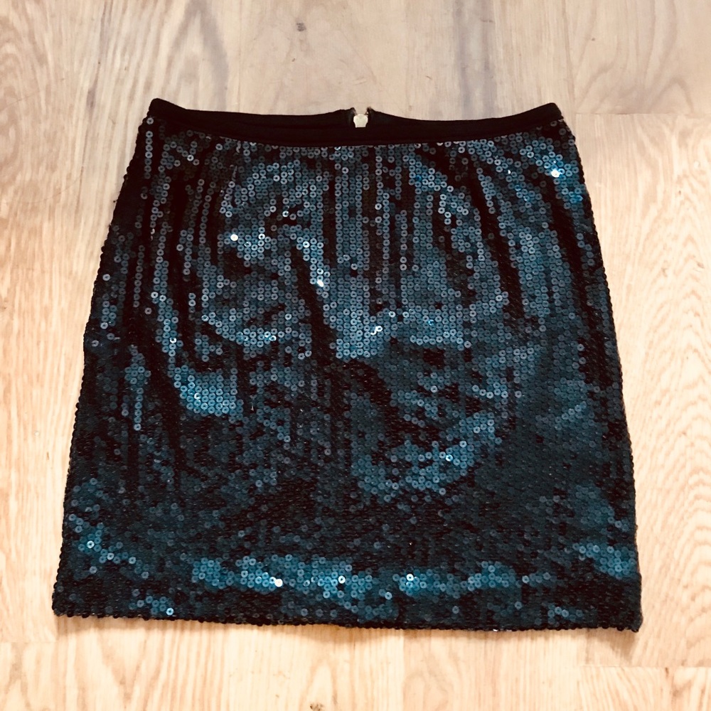 Black Sequin Mini Skirt